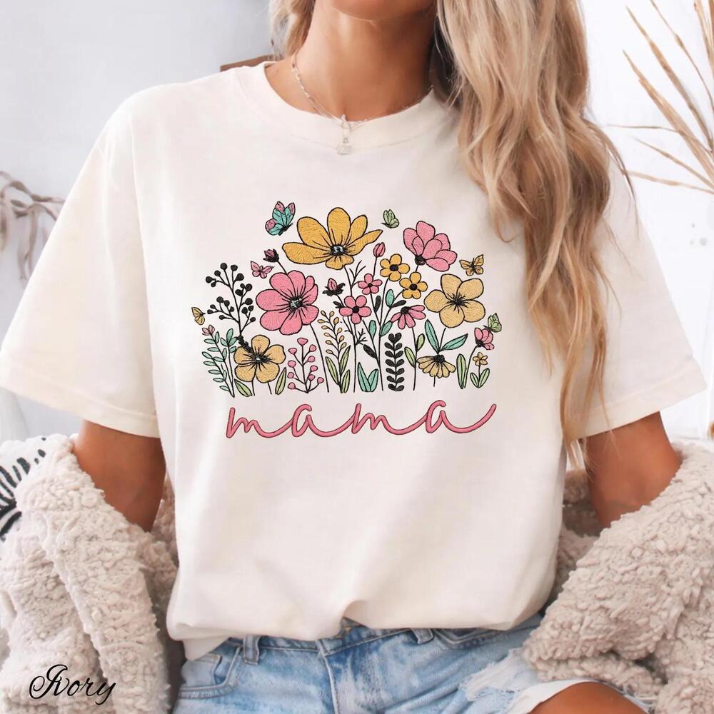 Mothers Day Shirt, Mama Floral Shirt, Wildflower Mama Shirt, Boho Mom Shirt